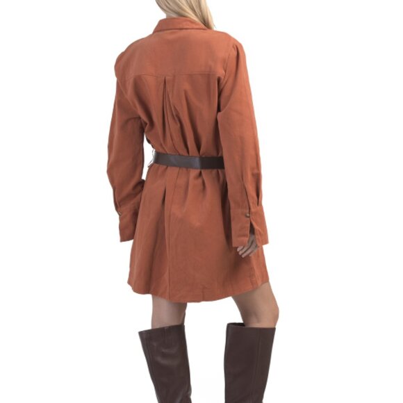 NEW HYFVE Button Down Mini Utility Dress in rust for women 825 2m1 - Picture 3 of 3